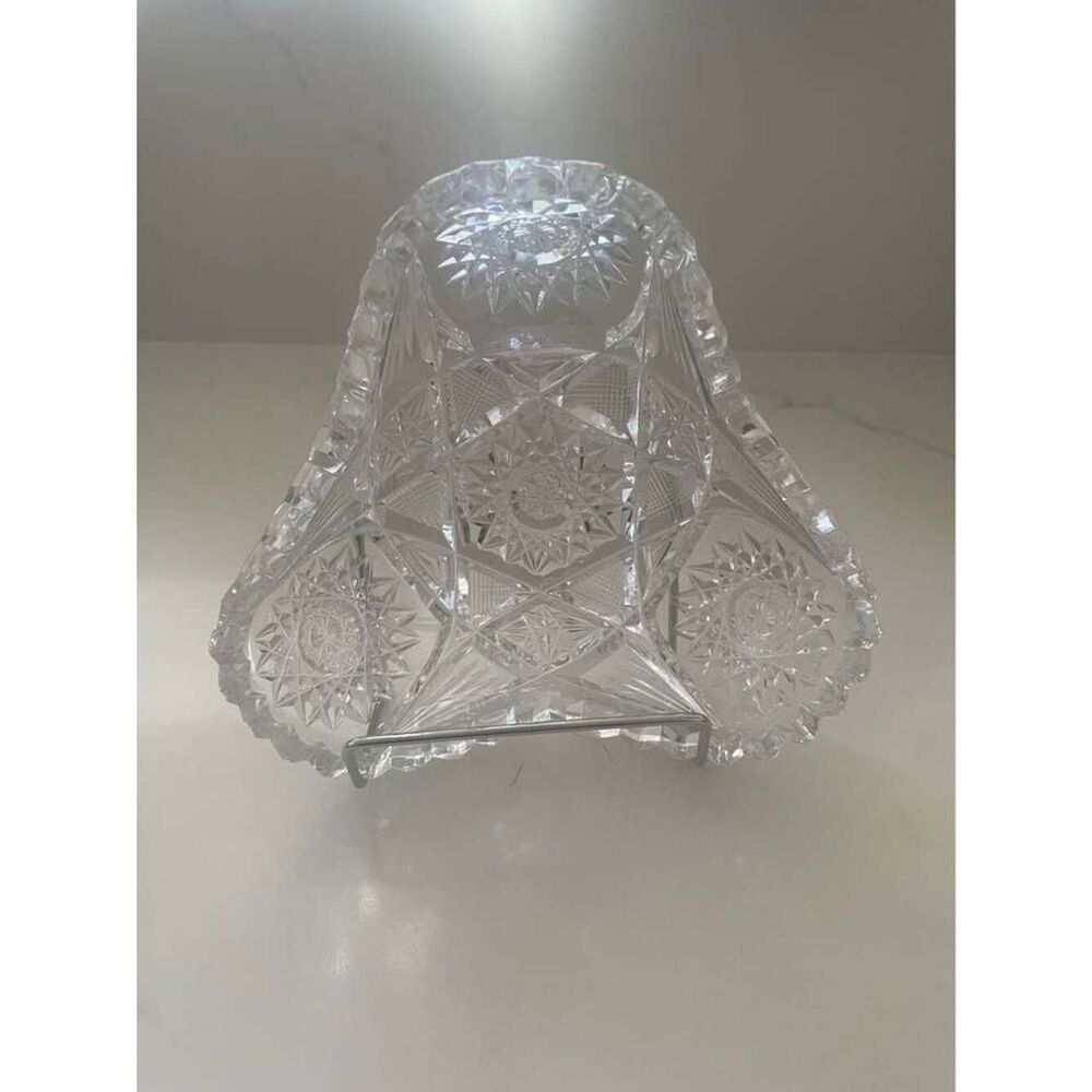 American Brillance Cut Glass Triangle Dish